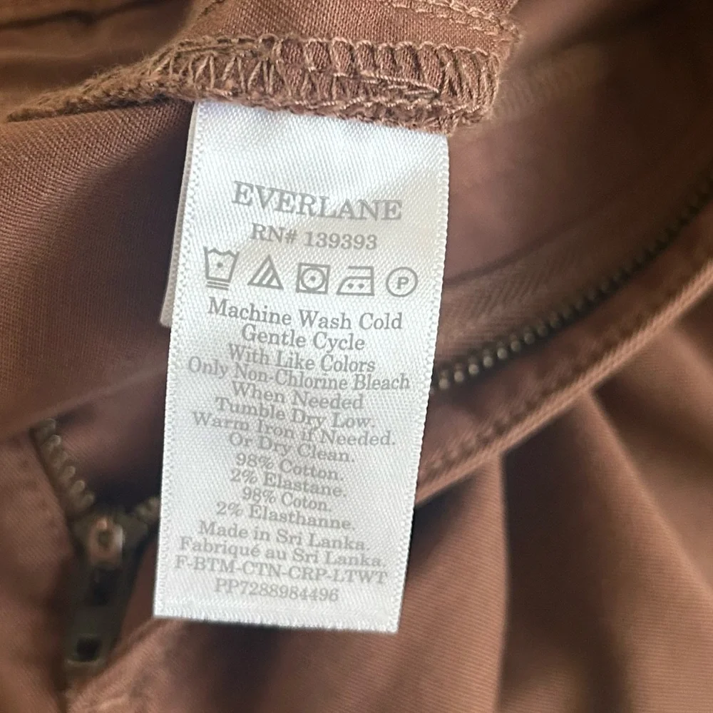 Everlane Tan Khaki Corporate Casual Lightweight Wide Leg Crop Pants women’s Sz 4 - Picture 9 of 16